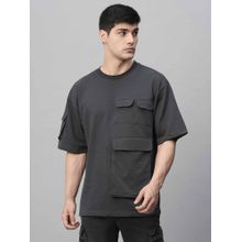 PRONK Mens Cargo T-Shirt Dark Grey