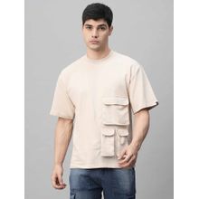 PRONK Mens Cargo T-Shirt Beige