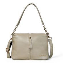 Pelle Luxur Stylish Khaki Hand Bag for Women (S)
