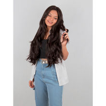 Stasia Street 24 Clip-In OutCurl Korean Fibre Hair Extensions Length & Volume Reusable DarkBrown