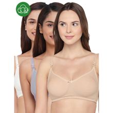 Inner Sense Organic Cotton Antimicrobial Soft feeding Bra (Pack of 3)