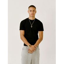 EVERDION Regular Fit Round-Neck T-Shirt-Black