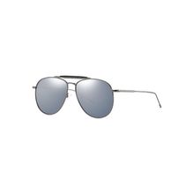 PARIM Polarized Unisex Aviator Sunglasses Black Frame / Grey::Silver Lenses