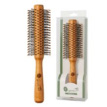 Organic B Wooden Hair Roller Brush Nylon Droplet Bristles