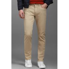 Louis Philippe Men Beige Dark Slim Tapered Fit Jeans