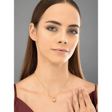 MAASHA Women Gold Plated Teardrop Pendant Necklace