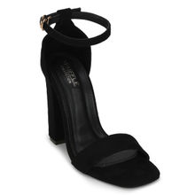 Truffle Collection Black Micro Block Heel Sandals