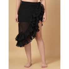 Cukoo Black Ruffled cover up Sarong