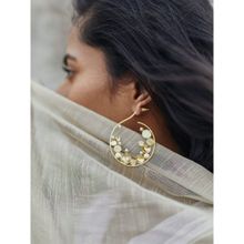 Dhwani Bansal Hoops In 22K Gold Plated Brass With Freshwater Pearls Making A Statement
