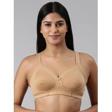 BLOSSOM Beige Solid T-Shirt Seamless Medium Coverage Bra