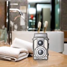 Shresmo Wonder Toothbrush Holder, Grey and Beige
