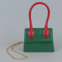 THESTO Green Red Contrast Square Handbags