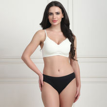 PrettyCat Lightly Padded Solid Bralette Bra Panty Set (30B)