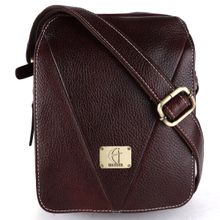 HiLEDER Pure Leather Shoulder Unisex 7.5 inch Sling Cross Body Travel Office Bag Brown