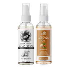 AromaMusk Organic 100% Pure Cold Pressed Extra Virgin Coconut & Sweet Almond Oil