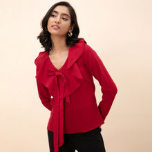 Twenty Dresses By Nykaa Fashion The Classic Ruffled Red Top
