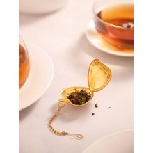 NATURALLY YOURS Heart Shaped Golden Tea Infuser with Handle
