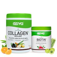 Oziva Plant Based Collagen Builder + Plant Based Biotin Combo Pack