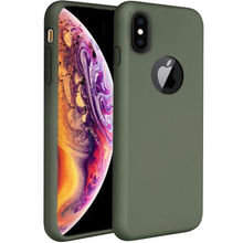VAKU Liquid Silicon Velvet Touch Silk Finish Case For Apple Iphone Xs Max 6.5 - Olive Green
