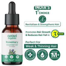 Aravi Organic 100% Pure Rosemary Essential Oil For Boosts Hair Growth & Deeply Nourishes Scalp