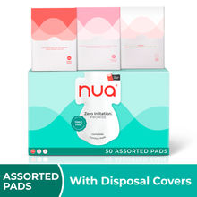 Nua Complete Comfort Assorted Sanitary Pads - Pack of 50 with Disposal Covers | 12XXL 20XL, 18L