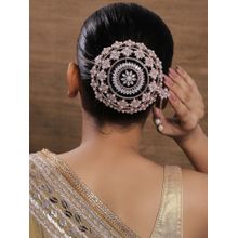 Viana Jewels Sitara Crystal Circular Design Rose Gold Hair Bun With Pin