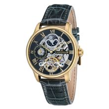 Earnshaw Longitude Automatic Skeleton MoonPhase Green Round Dial Mens Watch - ES-8006-09