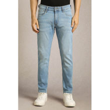 Louis Philippe Men's Ice Blue Smart Fit Mid-Rise Stretchable Jeans