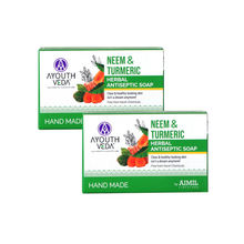 Ayouthveda Neem & Turmeric Herbal Antiseptic Soap to Deep Clean & Reduce Acne for Clear Skin
