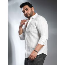 Instafab Plus Men's Daisy White Braille Shirt