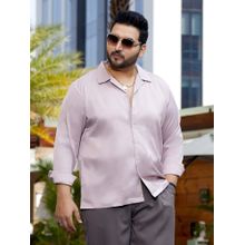 Instafab Plus Men's Blush Lavender Solid Cuban Shirt