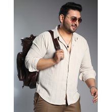 Instafab Plus Men's Saltbox White Blended Shirt