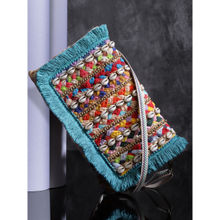 Anekaant Sisal Baked Multi-Color Striped & Embellished Jute Sling Bag