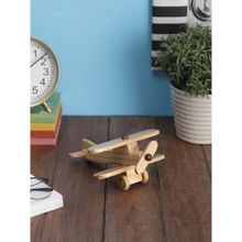 VarEesha Hand Crafted Pine Wood Small Biplane Decorative