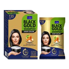 VI-JOHN Black Gold Ammonia Free Shampoo Hair Colour - Pack of 10