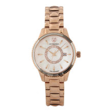 Swiss Eagle Analogue White Colour Women's Watch With Rose Gold Band