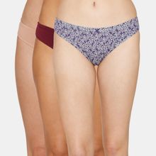 Zivame Low Rise Full Coverage Bikini Panty - Assorted - Multi-color (Pack of 3)