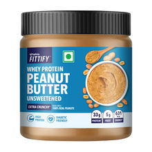 Saffola FITTIFY Whey Protein Peanut Butter Unsweetened Extra Crunchy