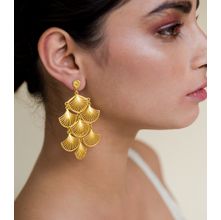Zariin Gold Plated Dipped Buds Earrings