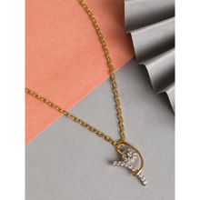CLARA 925 Silver Gold Rhodium Plated Swiss Zirconia Zion Pendant Chain Necklace for Women