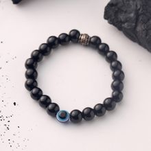 VIRAASI Men Black & Blue Evil Eye Bracelet