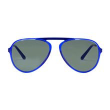 Enrico Blue Polycarbonate Aviator Czar Unisex Sunglasses