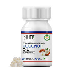 INLIFE Extra Virgin Cold Pressed Coconut Oil 500mg Capsules