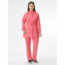 ZEEL Stylish Ladies Peach Rain Jacket with Pant and Belt (Set of 3)