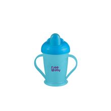 Beebaby Twin Handle Hard Spout Sippy Cup, Easy Grip 180 Ml, 6 Oz (light Blue)