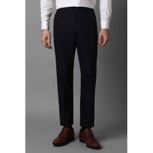 Louis Philippe Men Black Slim Fit Solid Flat Front Formal Trouser