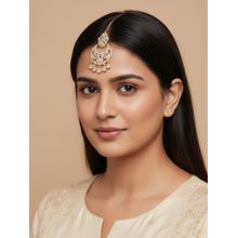 I Jewels Women Gold Plated American Diamond Cubic Zirconia Maangtikka