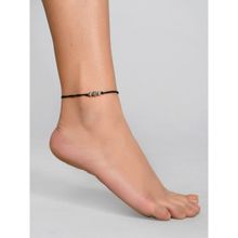 Silvermerc Designs Triple Ball Black Thread Anklet