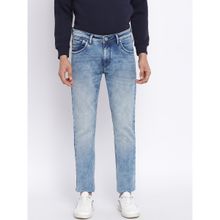 Cantabil Solid Blue Regular Fit Denim Jeans