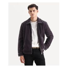 Rare Rabbit Men's Velto Purple Collared Neck Jacket